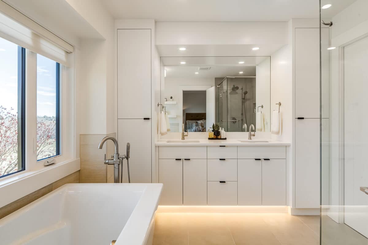 Spa-inspired bathroom with freestanding tub